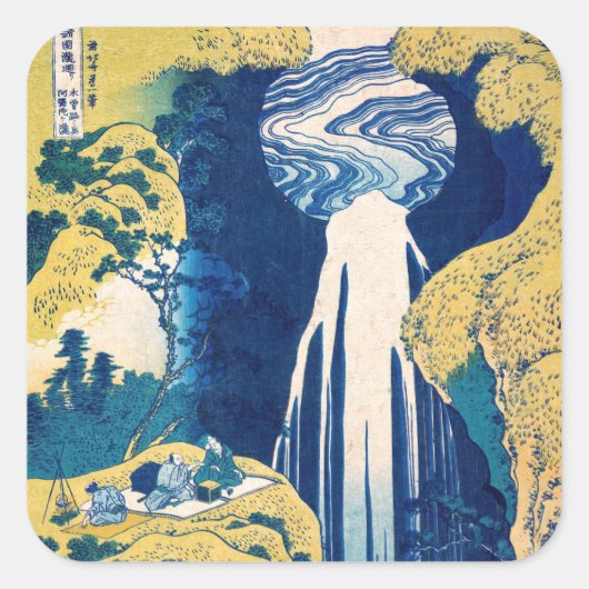 Katsushika Hokusai - Amida-Herfsten Vierkante Sticker (Voorkant)