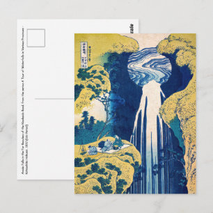Katsushika Hokusai - Amida-waterval Briefkaart
