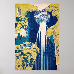 Katsushika Hokusai - Amida-waterval Poster