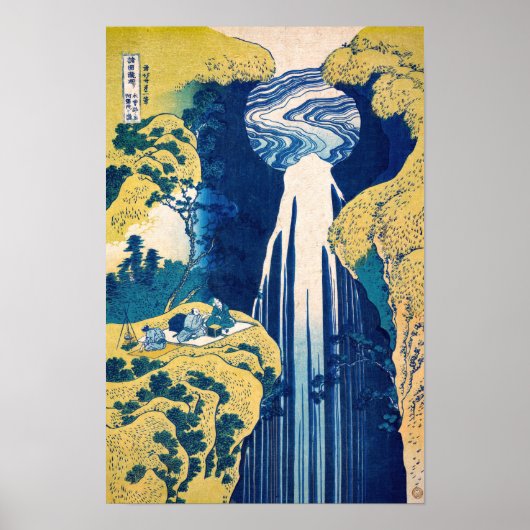 Katsushika Hokusai - Amida-waterval Poster (Voorkant)