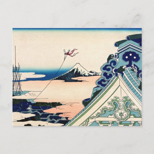 Katsushika Hokusai - Asakusa Honganji temple, Edo Briefkaart (Voorkant)