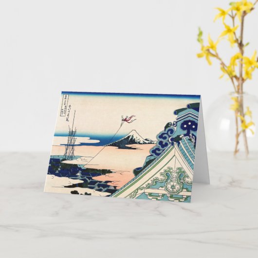 Katsushika Hokusai - Asakusa Honganji temple, Edo Kaart (Gele Bloem)