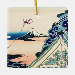 Katsushika Hokusai - Asakusa Honganji temple, Edo Keramisch Ornament
