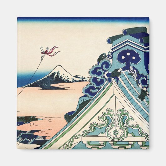 Katsushika Hokusai - Asakusa Honganji temple, Edo Magneet (Voorkant)