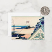 Katsushika Hokusai - Asakusa Honganji temple, Edo Notitiekaartje (Voorkant / Achterkant in situ)