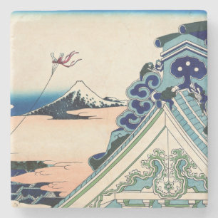 Katsushika Hokusai - Asakusa Honganji temple, Edo Stenen Onderzetter