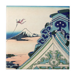 Katsushika Hokusai - Asakusa Honganji temple, Edo Tegeltje