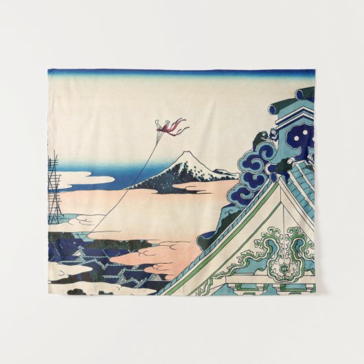 Katsushika Hokusai - Asakusa Honganji temple, Edo Wandkleed (Voorkant (horizontaal))