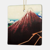 Katsushika Hokusai - Bliksems onder de top Keramisch Ornament (Links)
