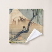 Katsushika Hokusai - Boy Kijkend de Fuji Bad Handdoek (Wasdoekje)