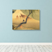Katsushika Hokusai Boy Kijkend de Fuji Canvas Afdruk (Insitu (Houten vloer))