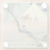 Katsushika Hokusai - Boy Kijkend de Fuji Glazen Onderzetter (Achterkant)