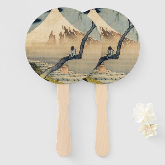 Katsushika Hokusai - Boy Kijkend de Fuji Handwaaier (Voorkant en achterkant)