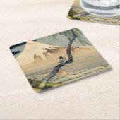 Katsushika Hokusai - Boy Kijkend de Fuji Kartonnen Onderzetters (Schuin)