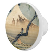Katsushika Hokusai - Boy Kijkend de Fuji Keramische Knop (Rechts)