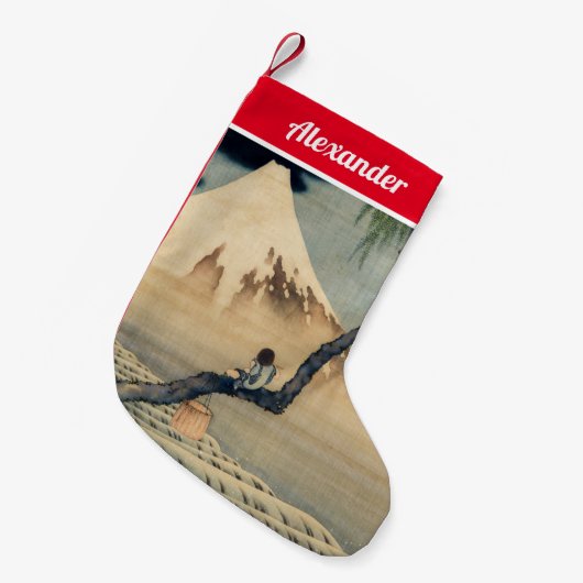 Katsushika Hokusai - Boy Kijkend de Fuji Kleine Kerstsok (Voorkant (Hangend))