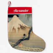 Katsushika Hokusai - Boy Kijkend de Fuji Kleine Kerstsok (Voorkant)