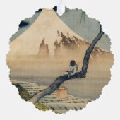 Katsushika Hokusai - Boy Kijkend de Fuji Ornament Kaart (Achterkant)