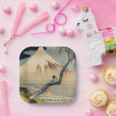 Katsushika Hokusai - Boy Kijkend de Fuji Papieren Bordje (Feest)