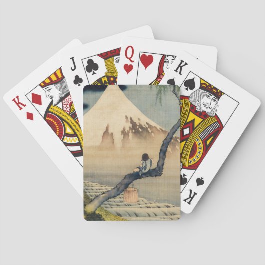 Katsushika Hokusai - Boy Kijkend de Fuji Pokerkaarten (Achterkant)