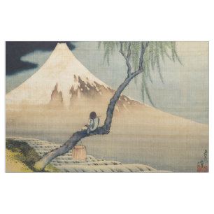 Katsushika Hokusai - Boy Kijkend de Fuji Stof