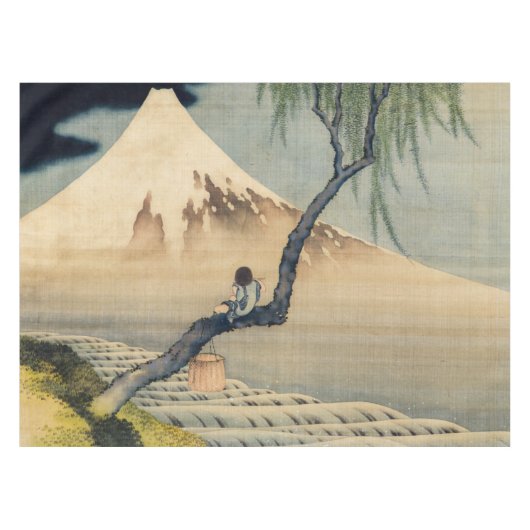 Katsushika Hokusai - Boy Kijkend de Fuji Tafelkleed (Voorkant (Horizontaal))