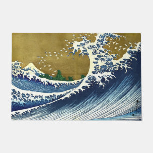 Katsushika Hokusai - Colored Big Wave Deurmat