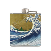 Katsushika Hokusai - Colored Big Wave Heupfles (Achterkant)