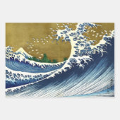 Katsushika Hokusai - Colored Big Wave Inpakpapier Vel (Voorkant 3)
