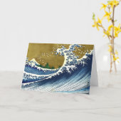 Katsushika Hokusai - Colored Big Wave Kaart (Gele Bloem)