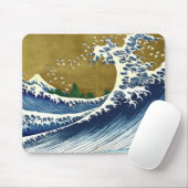 Katsushika Hokusai - Colored Big Wave Muismat (Met muis)