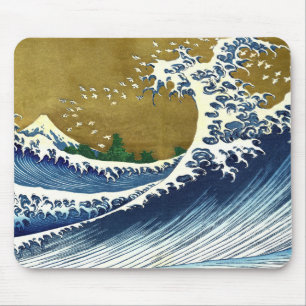 Katsushika Hokusai - Colored Big Wave Muismat