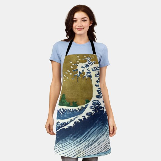 Katsushika Hokusai - Colored Big Wave Schort (Gedragen)