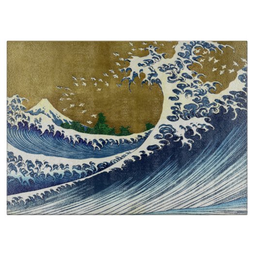 Katsushika Hokusai - Colored Big Wave Snijplank (Voorkant)