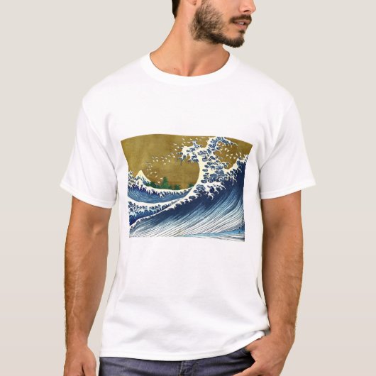 Katsushika Hokusai - Colored Big Wave T-shirt (Voorkant)