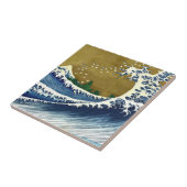 Katsushika Hokusai - Colored Big Wave Tegeltje (Zijkant)