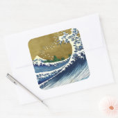 Katsushika Hokusai - Colored Big Wave Vierkante Sticker (Envelop)