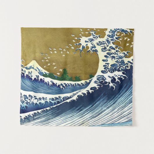 Katsushika Hokusai - Colored Big Wave Wandkleed (Voorkant (horizontaal))
