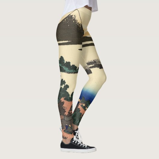 Katsushika Hokusai Dawn in de provincie Kai Leggings (Rechts)