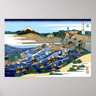 Katsushika Hokusai De Fuji is gezien vanuit Kanaya Poster
