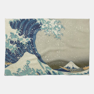 Katsushika Hokusai: De Grote Golf bij Kanagawa Theedoek