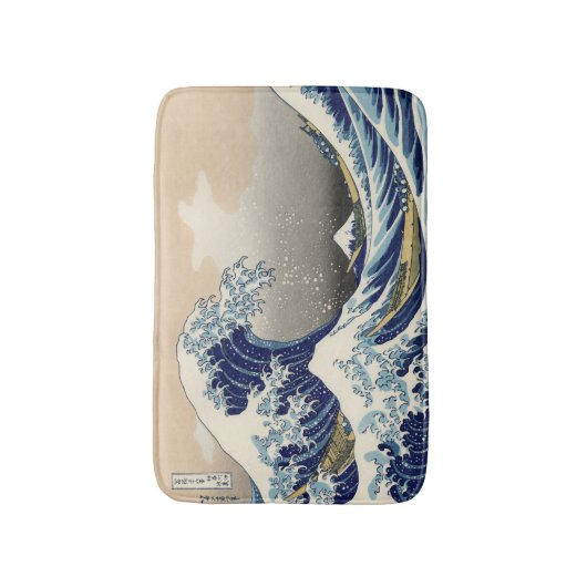 KATSUSHIKA HOKUSAI - De grote golf van Kanagawa Badmat (Voorkant Verticaal)
