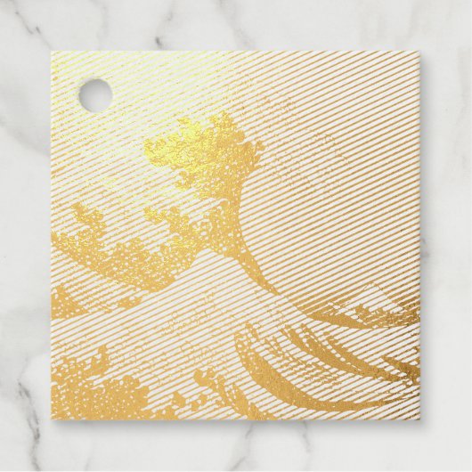 Katsushika Hokusai. De Grote Golf van Kanagawa Bedankjes Labels (Voorkant)