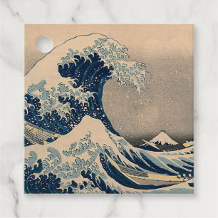 Katsushika Hokusai. De Grote Golf van Kanagawa Bedankjes Labels