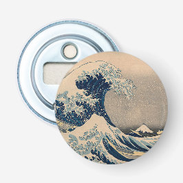 Katsushika Hokusai. De Grote Golf van Kanagawa Button Flesopener