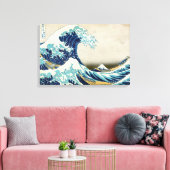 Katsushika Hokusai - De Grote Golf van Kanagawa Canvas Afdruk (Insitu (Woonkamer))