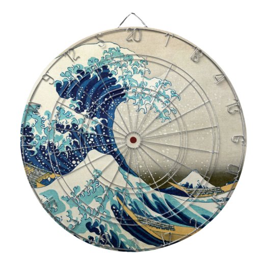 Katsushika Hokusai - De Grote Golf van Kanagawa Dartbord (Voorkant)