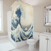 Katsushika Hokusai, de Grote Golf van Kanagawa Douchegordijn (In situ)