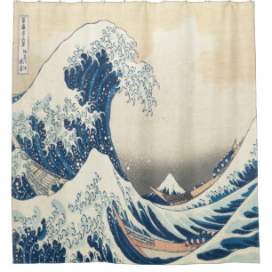 Katsushika Hokusai, de Grote Golf van Kanagawa Douchegordijn