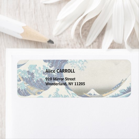 Katsushika Hokusai - De Grote Golf van Kanagawa Etiket (Insitu)